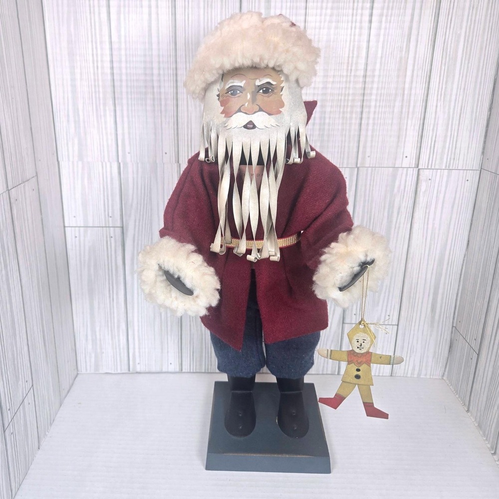 1987 Shadowdancer Standing Santa Artist Edna Young Metal Folk Art Vintage 16"‎